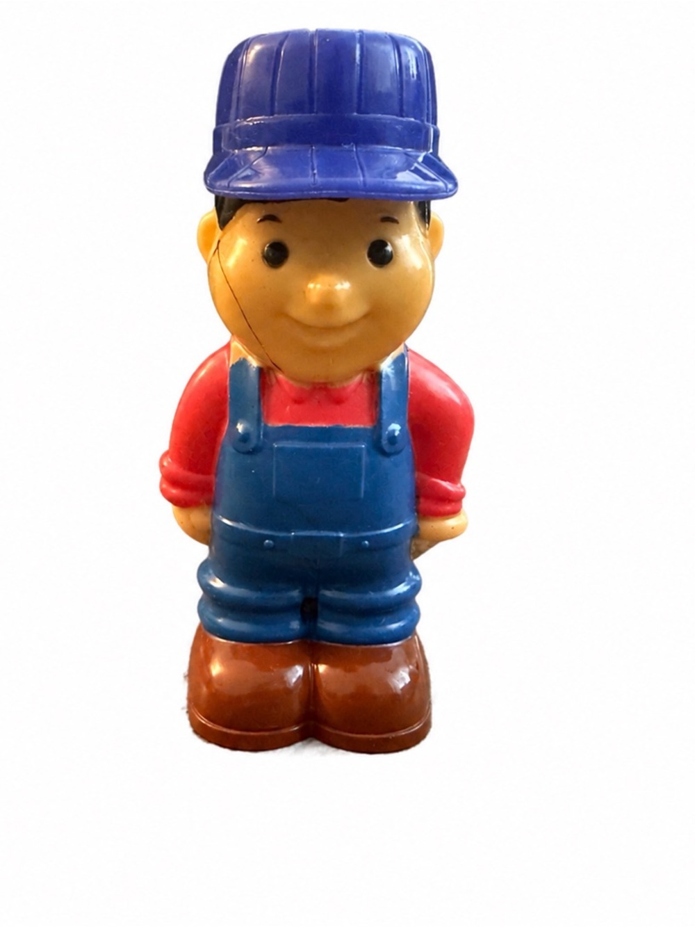 Fisher-Price Blue Hat & Overalls Farmer Figure with Red Shirt